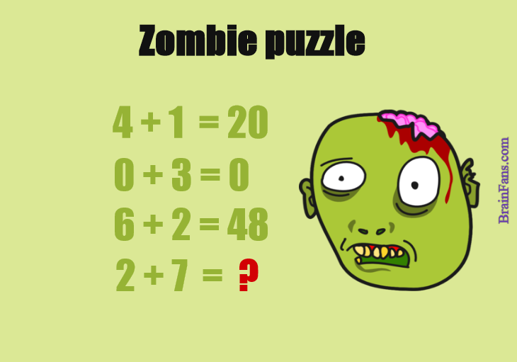 Brain teaser - Number And Math Puzzle - Zombie puzzle - Find pattern and result number 