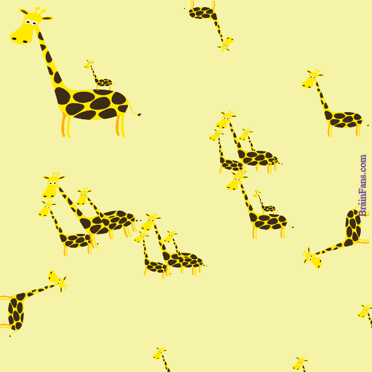 Brain teaser - Kids Riddles Logic Puzzle - How many giraffes? - How many giraffes can you see on the picture?