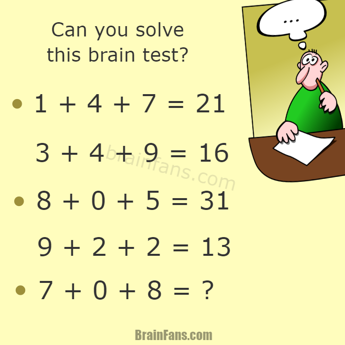 Easy Brain Test  Brain test, Math riddles brain teasers, Brain