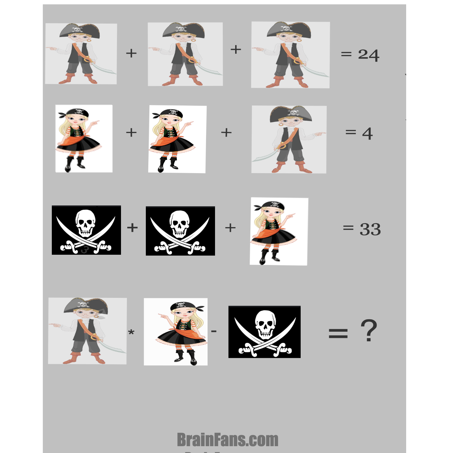Brain teaser - Number And Math Puzzle - PIRATI - 