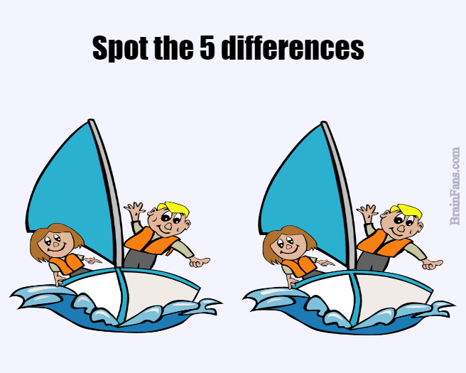 Brain teaser - Kids Riddles Logic Puzzle - five differences - Spot the five differences