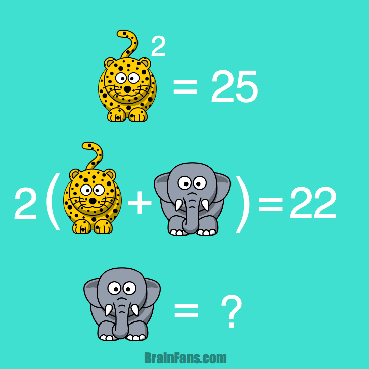 Brain teaser - Kids Riddles Logic Puzzle - Leopards and elephants - Parentheses  - 