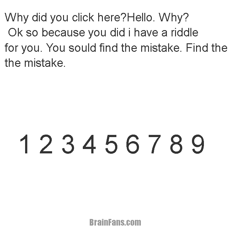 Brain teaser - Logic Riddle - Find the mistake. - 