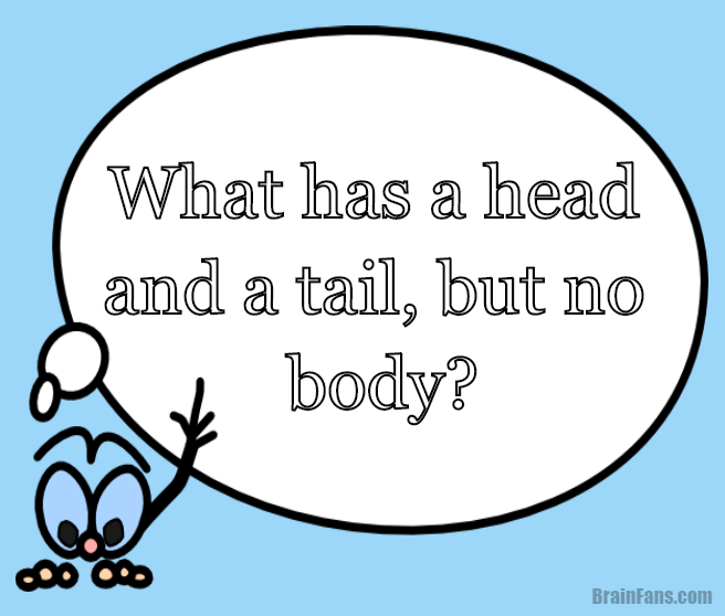 Brain teaser - Logic Riddle - logic riddle head and tail - What has a head and a tail, but no body?