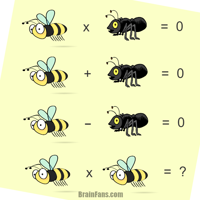 Brain teaser - Number And Math Puzzle - Bee and ant  - Bee and ant easy puzzle to solve. Just take a look and see a solution to thiz puzzle.
