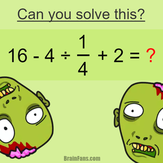 Can you solve this brain test?  Number And Math Puzzle - BrainFans