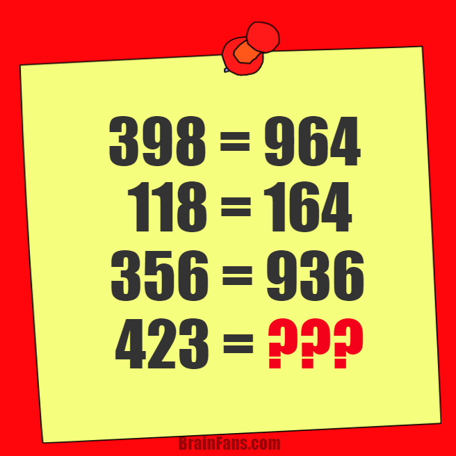 Brain teaser - Number And Math Puzzle - math riddle with answer - Guess the result of 423. 4 may mean something, 2 might mean something, 3 may mean something. Be the first to solve!