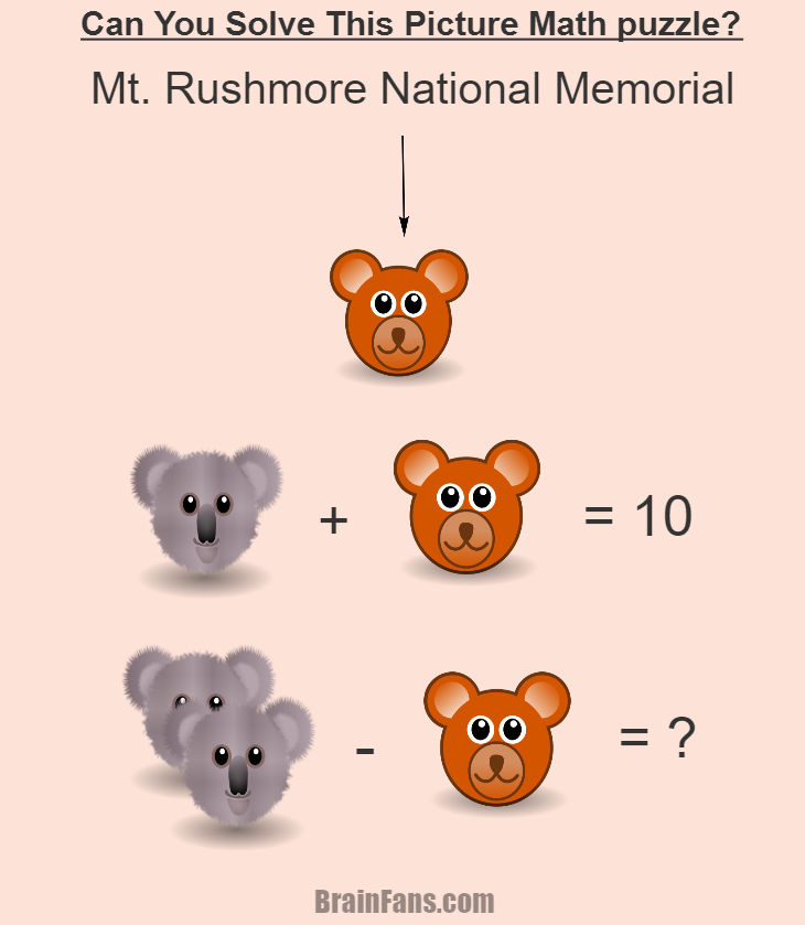 Brain teaser - Number And Math Puzzle - Picture math puzzle for 100% geniuses - Solve this picture logic math puzzle. You will have to find a number for a teddy bear, then for a koala and get the result. If you find the answer, you are great!