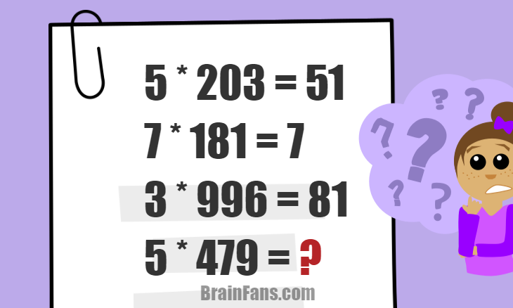 Brain teaser - Picture Logic Puzzle - Logical reasoning puzzle question - There are logical equations on the picture to be solved. Can you find the missing number of the last equation? Prove your logical reasoning skills and solve this puzzle now.