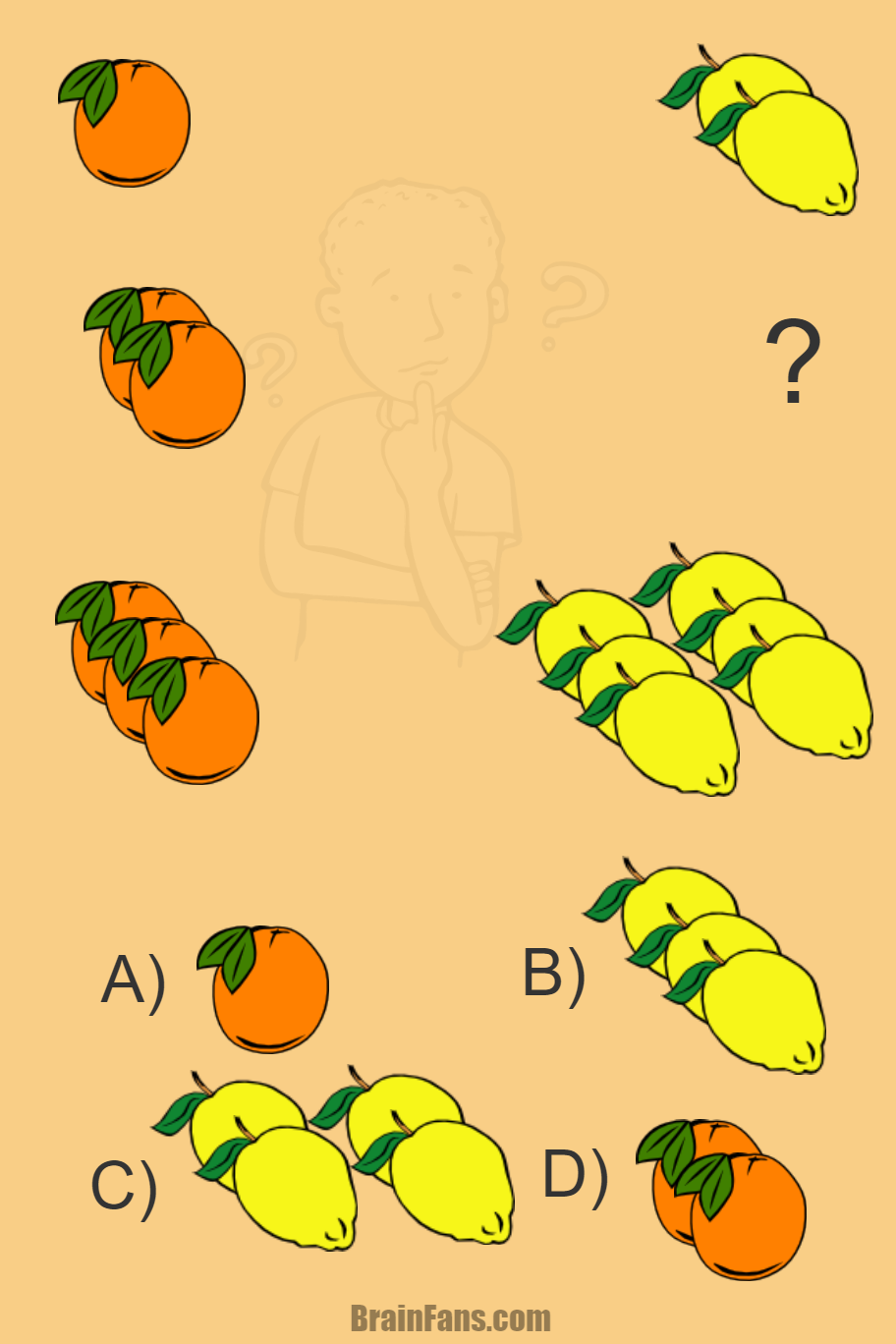 Brain teaser - Picture Logic Puzzle - Orange and Lemon - Can you solve this orange and lemon picture logic puzzle? Even kids should solve it.
